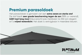 Platinum Challenger zweefparasol T2 - 3x3 m. - Havana Taupe - met ingraafvoet en hoes