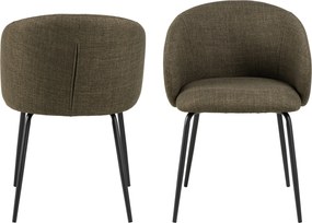 CLARA Olijfgroen (stof Basel 77)/zwarte poten - MODERNE GESTOFFEERDE KUIPSTOEL VOOR WOONKAMER/EETKAMER/KANTOOR LOFT