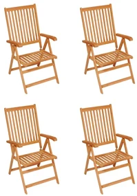 vidaXL Tuinstoelen 4 st met antracietkleurige kussens massief teakhout