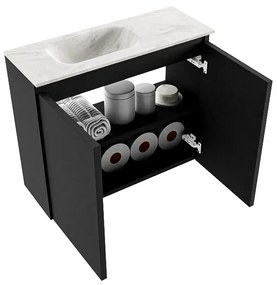 Mondiaz Ture DLux toiletmeubel 60cm urban met wastafel ostra links met kraangat