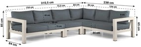 Hoek loungeset 6 personen Aluminium Taupe  Lifestyle Garden Furniture Luca