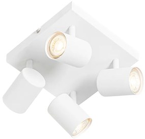 Moderne plafondlamp wit 4-lichts verstelbaar vierkant - Jeana