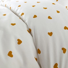 Kinderset, van 50% gerecycled katoen, met vierkant kussensloop, Scacco caramel