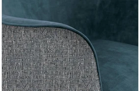Goossens Eetkamerstoel Lisbet blauw stof met armleuning, elegant chic