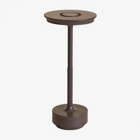 Draadloze Led-tafellamp Van Aluminium Rivkin Gerookt Bruin - Sklum