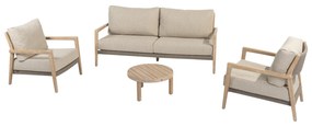 Sem Julia stoel bank loungeset 4 delig brushed teak 4 Seasons Outdoor