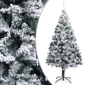 vidaXL Kunstkerstboom met LED's en sneeuwvlokken PVC 400 cm groen