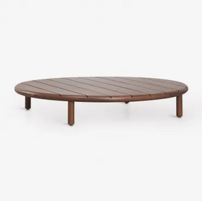 Ronde Salontafel Voor De Tuin Van Acaciahout Olivia Ø100 Cm & Donker Acaciabruin & Donker Acaciabruin - Sklum