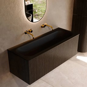 Mondiaz Kurve 120cm badmeubel shadow met 1 lade en wastafel big large midden zonder kraangat urban
