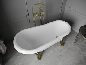 Mexen Retro vrijstaande badkuip 150 x 73 cm, wit, gouden poten - 53251507300-50