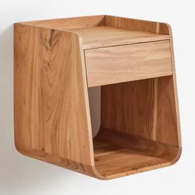 Vierkante Zwevende Nachtkastje 35x35 Cm Van Berigem Acaciahout Rustiek Acaciabruin - Sklum