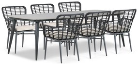 Tuinset 6 personen 240 cm Aluminium/wicker Zwart Lifestyle Garden Furniture Toledo/Vienna