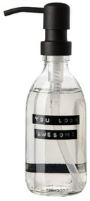 Wellmark Handzeep helder glas zwarte pomp 250ml tekst YOU LOOK AWESOME Zwart label 8719325913644