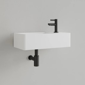 Sanigoods Luko fontein 40x22cm rechts met kraangat mat wit