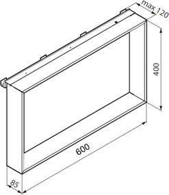 Novellini Frame hangend doucherek 60x8,5x40cm mat zwart