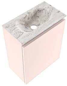 Mondiaz Ture DLux toiletmeubel 40cm rosee met wastafel glace midden zonder kraangat