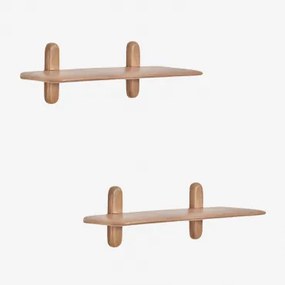 Set Van 2 Wandplanken In Veleta-hout Mangohout & ↔︎ 80 Cm - Sklum