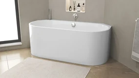 Polysan Astra Monolith hoekbad wit 160x75x60cm links