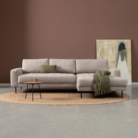 PEPP Interiors Oreo Beige Bank Hoge Poot Chaiselongue Rechts