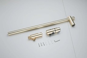 Saniclear Plus inbouw regendouche met inbouw douchekop 30x30cm, glijstang en 2 standen handdouche geborsteld messing - mat goud