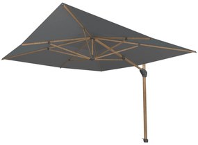 4-Seasons zweefparasol Hacienda 300 x 400 - Woodlook/Charcoal met voet en hoes