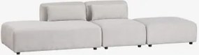 2-delige Modulaire Bank Met Linker Chaise Longue En Poef Fogler Stof Lichtgrijze - Sklum