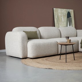 Moderne Hoekbank Rechts Beige Stof