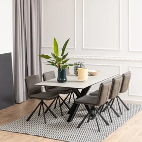 Keramische Eettafel Grijs 200x100 Cm - 200 X 100cm.