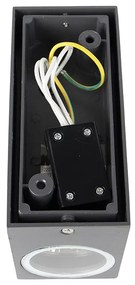 Set van 2 moderne wandlampen donkergrijs 2-lichts IP44 - Baleno