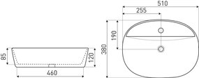 Kerra KR 860 GR waskom ovaal 51x38cm grijs