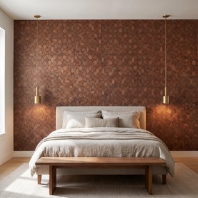Decoratief Houten Wandpaneel | Gardenia   Smoked Brown | 60×60 cm | Amerikaans Notenhout
