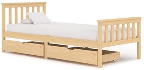 vidaXL Bedframe met 2 lades massief grenenhout 100x200 cm