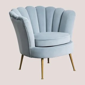 Fluwelen fauteuil Morla Blauw – niagara - Sklum