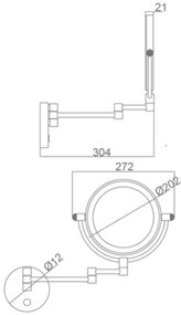 Mueller LED scheerspiegel wandmontage mat zwart