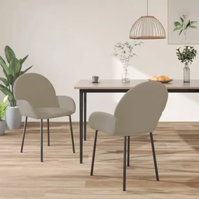 vidaXL Eetkamerstoelen 2 st fluweel lichtgrijs