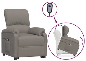 vidaXL Sta-opstoel verstelbaar stof taupe