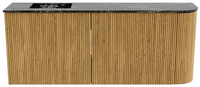 Mondiaz Joya DLux 100cm toiletmeubel ronding rechts oak met wastafel faye links 1 kraangat lava