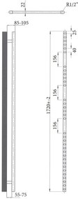 Sanicare elektrische design radiator 60x172cm wit met thermostaat rechts chroom