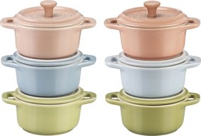 Staub Ceramique Cocotteset macaron 6-delig, Rond, Gemengde kleuren, Keramiek - Ceramique - Staub