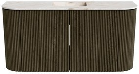 Mondiaz Joya DLux 85cm toiletmeubel ronding links/rechts shadow met wastafel faye midden zonder kraangat frappe
