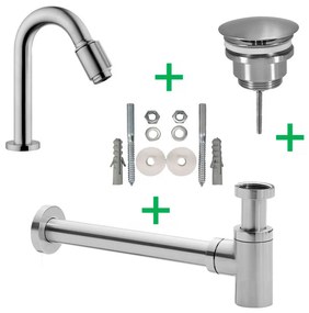 Mueller Round fonteinkraanset RVS
