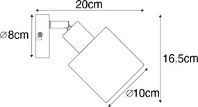 Plafondlamp zwart verstelbaar  - Hetta