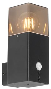 Buiten wandlamp zwart IP44 met bewegingsmelder - Denmark Modern E27 IP44 Buitenverlichting