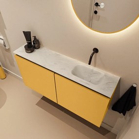 Mondiaz Ture DLux toiletmeubel 100cm ocher met wastafel opalo rechts zonder kraangat