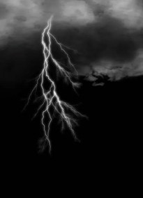 Kunstfotografie Lightning streaks on gloomy cloudy darkness, The-Vagabond, (30 x 40 cm)