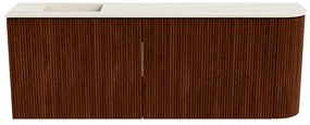 Mondiaz Joya DLux 110cm toiletmeubel ronding rechts ruby met wastafel faye links 1 kraangat meli