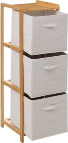 5Five Tidy Box Opbergkast - 3 Polyester Manden - 35 x 33 x 109 cm - Beige