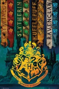 Poster Harry Potter - Huizen van Zweinstein, (61 x 91.5 cm)