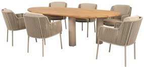 4 Seasons Outdoor Bernini tuinset Latte met Estate tafel 240 cm Tuinstoel   beige weerbestendig
