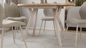 Mazzoni ALMO Artisan Eiken / kasjmier poten - OVALE UITSCHUIFTAFEL 120-220 cm VOOR 10-12 PERSONEN